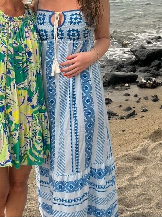 Dresses & Skirts - Beach Boutique Blue Maxi Dress